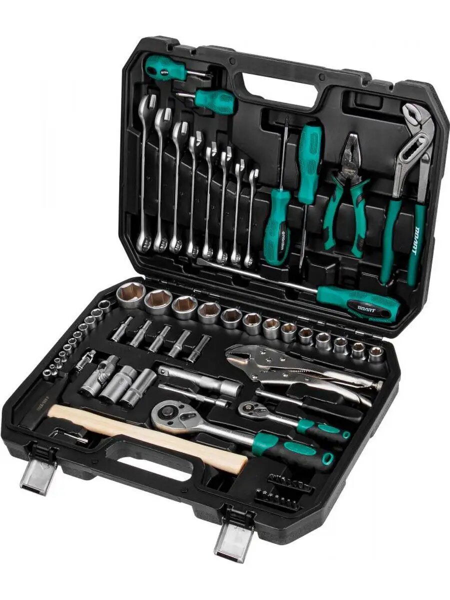 Набор инструментов для дома и автомобиля 72 предмета волат (1/4" 1/2" 6 граней) (18530-72)