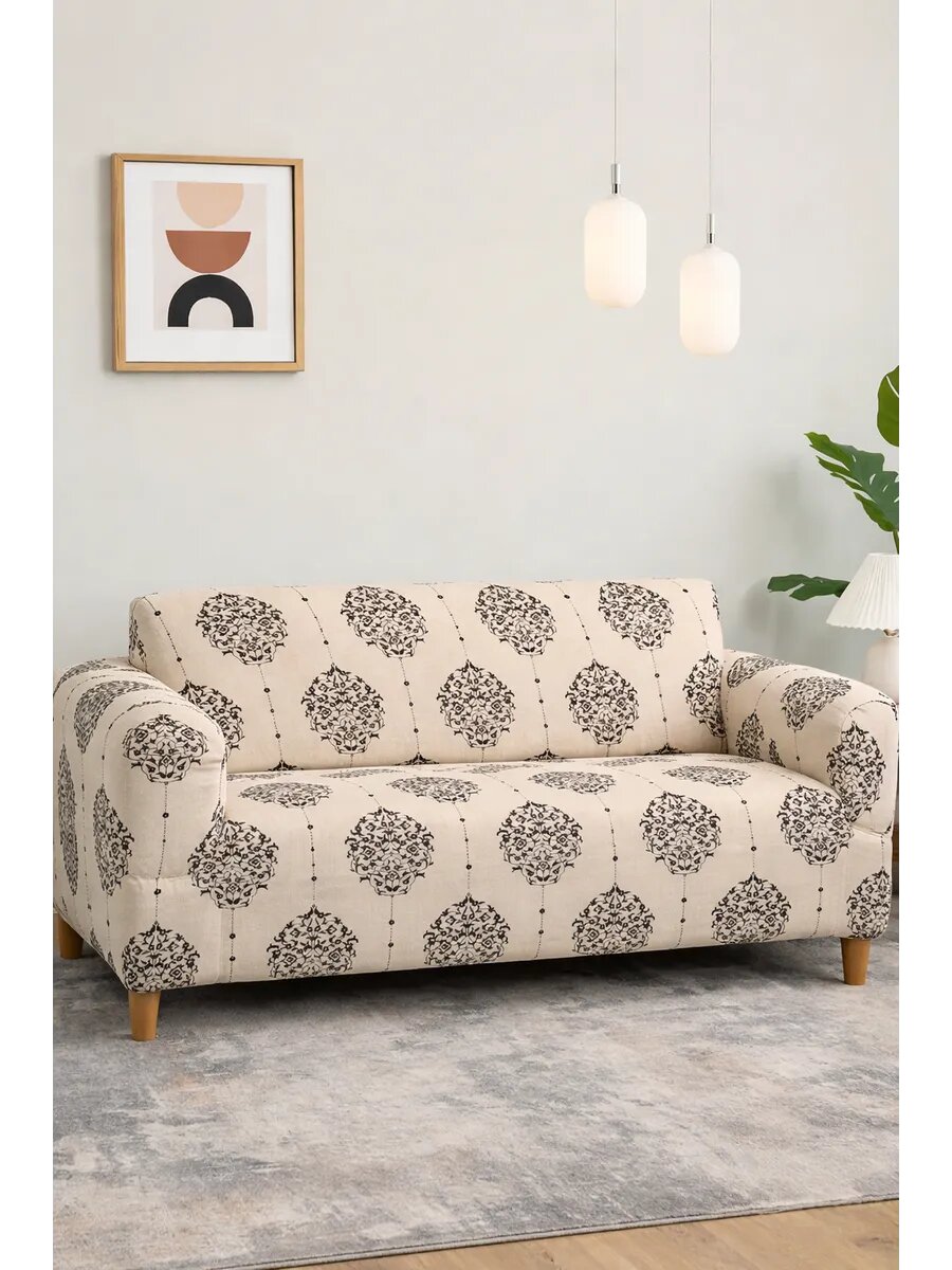 Чехол на трехместный диван на резинке универсальный