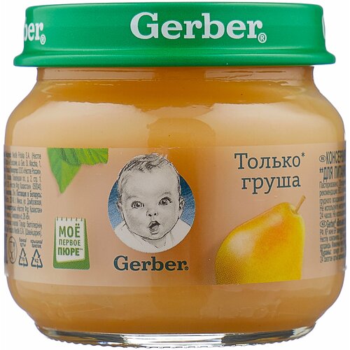 Gerber Фруктовое пюре Только груша с 4 месяцев 6 шт пюре фруктовое агуша первая ложка груша 100г с 4 месяцев 1 шт