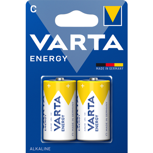 Батарейка Varta ENERGY LR14 C BL2 Alkaline 1.5V (4114) (2/20/200) (2 шт.) VARTA 04114229412 батарейка c gp ultra alkaline gp14au 2ue2 lr14 bl2 2 штуки