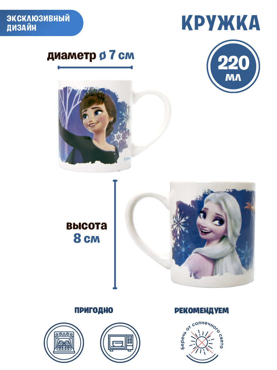 Набор посуды в подарочной упаковке "Frozen II" (Холодное сердце 2) Дизайн 1, 3 предмета, фарфор — фото 1