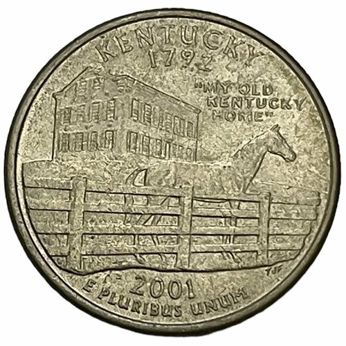 США 25 центов (1/4 доллара) 2001 г. (Квотеры 50 штатов - Кентукки) (P) (CN) сша 25 центов 1 4 доллара 2001 г квотеры 50 штатов нью йорк d cn