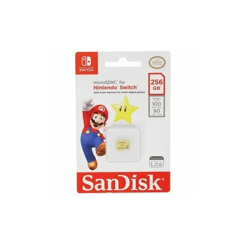 Флеш карта microSD 256GB SanDisk microSDXC Class 10 UHS-I A1 C10 V30 U3 for Nintendo Switch 100MB/s