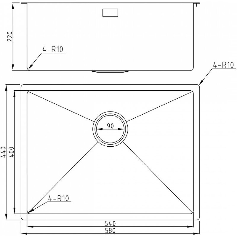 Мойка для кухни MILACIO Denia 58 Steel (MC.77458) золото - фотография № 5