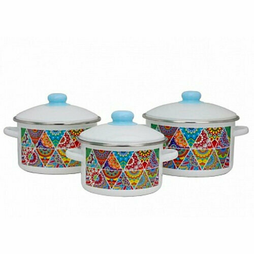 Набор посуды 6 пр. цил. (2л,3л,4л) Узоры востока
