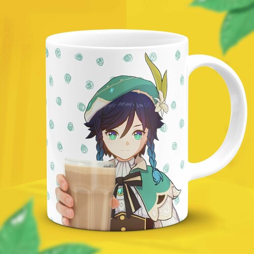Кружка мем с приколом принтом в подарок аниме Genshin Impact