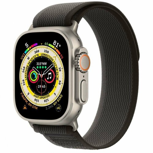 Apple Watch Ultra Titanium Case with S/M Black/Gray Trail Loop