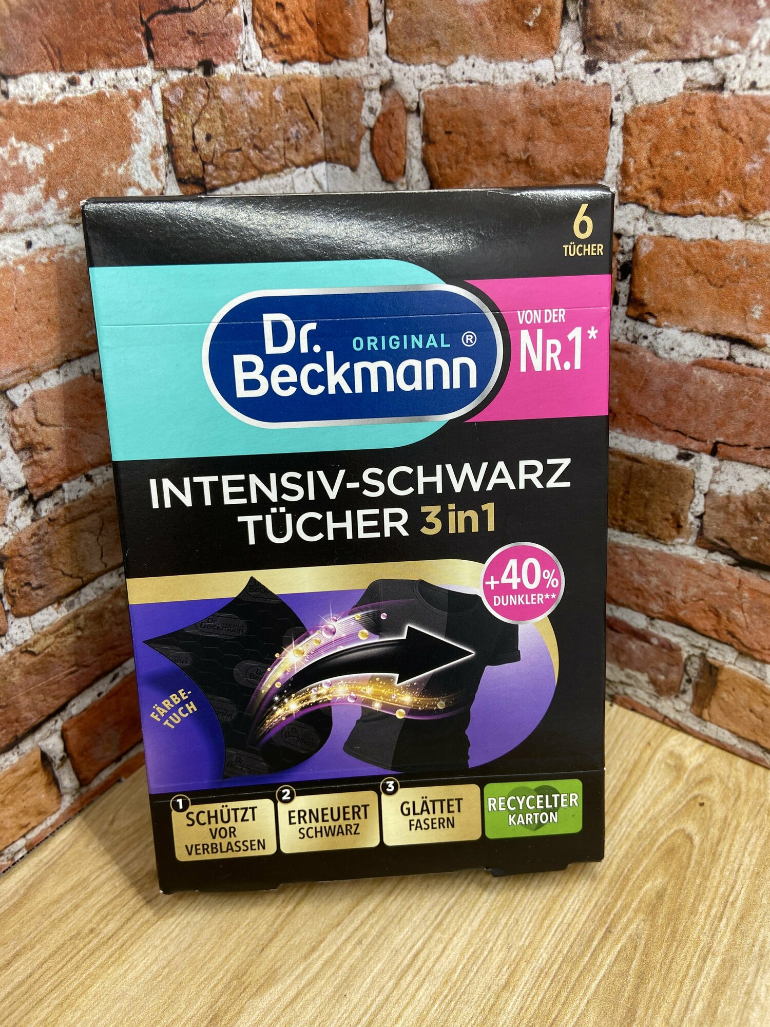 Dr. Beckmann Салфетки 3 в 1 для обновления черного цвета и ткани 6 шт