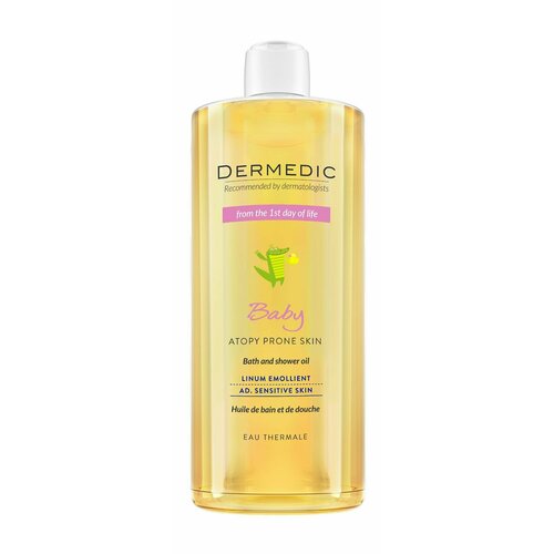 Детское масло для ванны и душа Dermedic Linum Emolient Baby Bath and Shower Oil