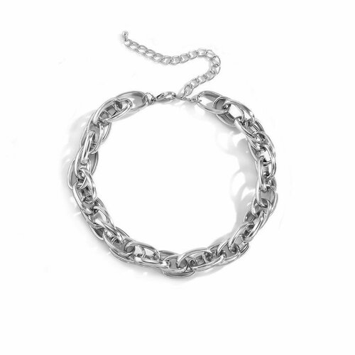 Чокер, длина 32 см, серебряный