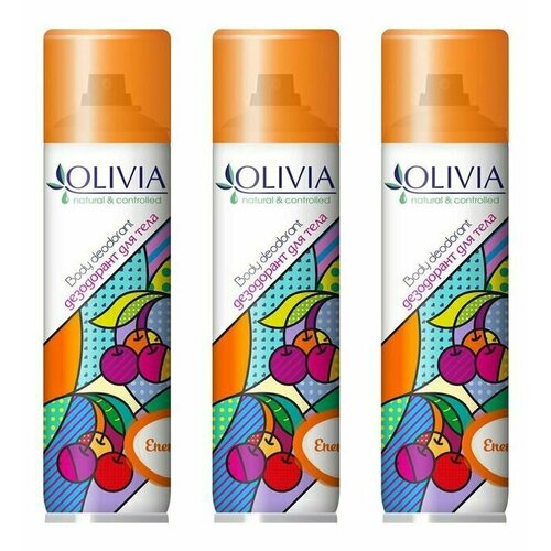 OLIVIA Дезодорант-спрей для тела Energy, 150 мл, 3 штуки дезодорант женский для тела olivia energy 150 мл