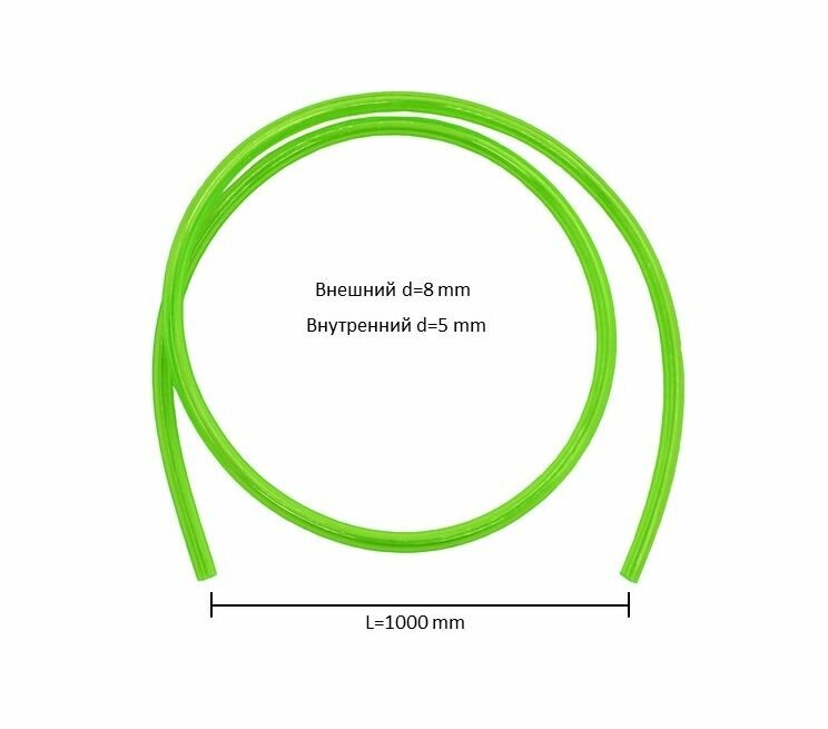 Шланг топливный 5-8 мм PU 1м зеленый