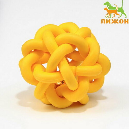 игрушка резиновая молекула с бубенчиком 4 см жёлтая 7673127 Игрушка резиновая Молекула с бубенчиком, 4 см, жёлтая