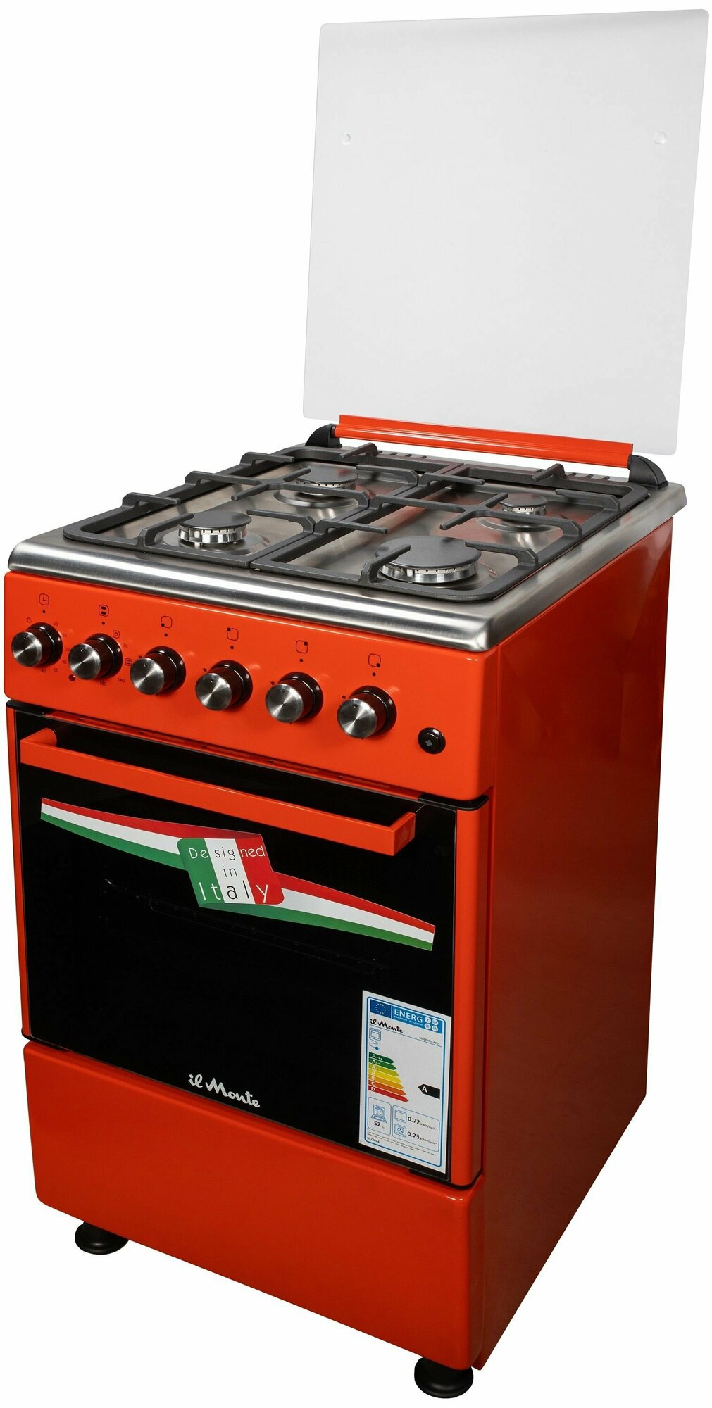фото Газовая плита il Monte FO-GE5005 WHITE, 50 см, С Электрической духовкой 52 л