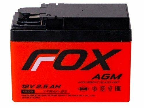 FOX Аккумулятор СТ12В-2Ah (пусковой ток 85А) (FOX)