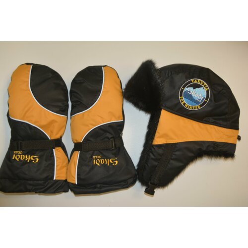 Шапка ушанка Skadi, размер 56-58, мультиколор