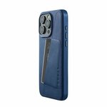 Чехол накладка кожаная Mujjo Full Leather Case Wallet MagSafe для iPhone 15 Pro Max Blue - изображение