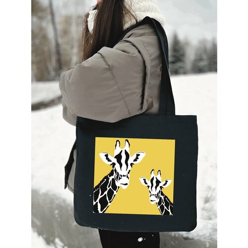 фото Сумка шоппер just4you, фактура плетеная, матовая, желтый, черный