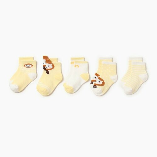 Носки Minaku 5 пар, размер 12/15, мультиколор, желтый носки minaku размер s мультиколор желтый