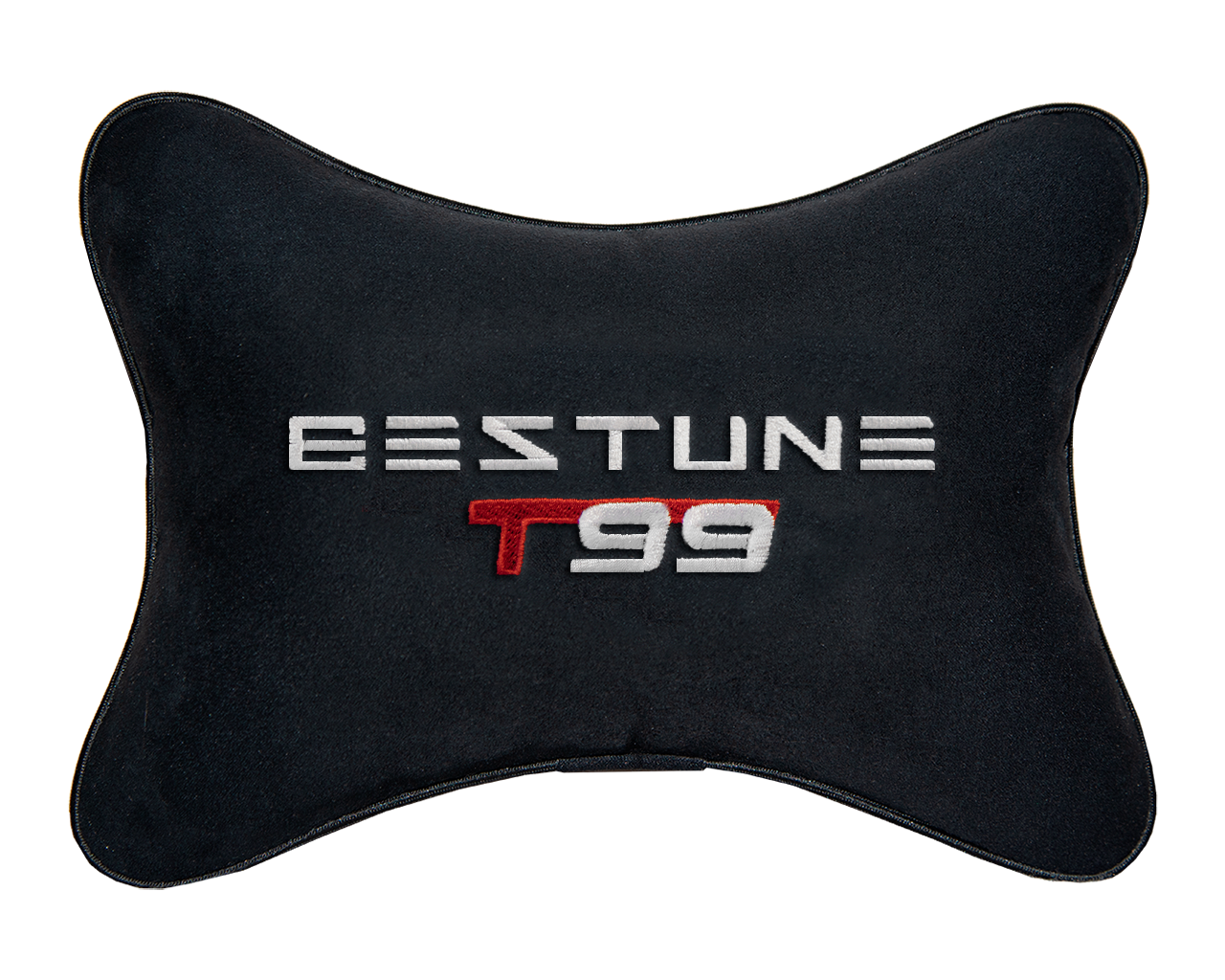 Подушка на подголовник алькантара Black с логотипом автомобиля FAW Bestune T99