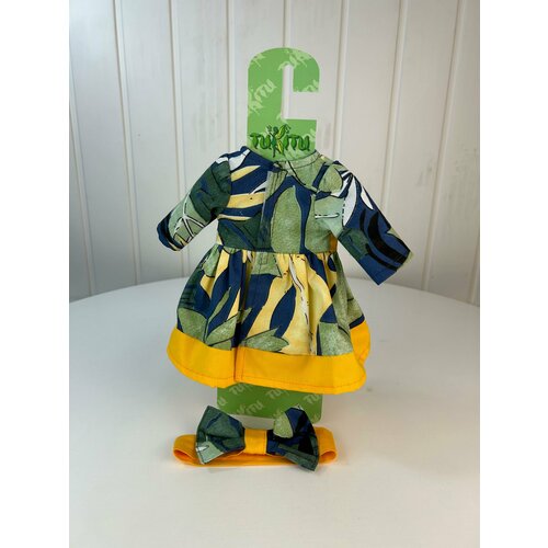 Комплект одежды для кукол 40 см: платье Тропикана, повязка-бант (обхват талии 17-19 см), арт. 80