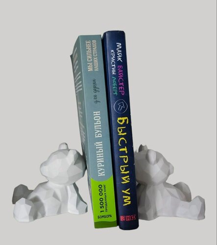 Изображение товара Подставка-ограничитель для книг, фигурка "Медведи", гипс, 2 шт.