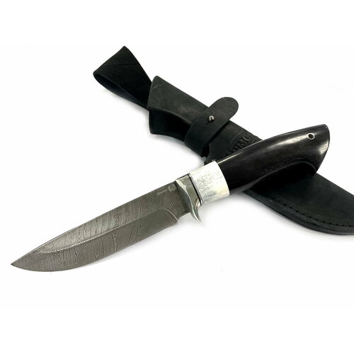 фото Нож ладья 2, дамасская сталь, граб/вст. белая кость ножевая мастерская сковородихина