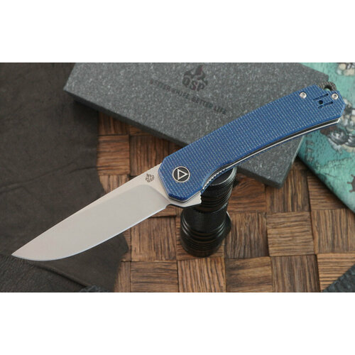 фото Складной нож qsp knife osprey qs139-b, сталь 14c28, рукоять синяя микарта