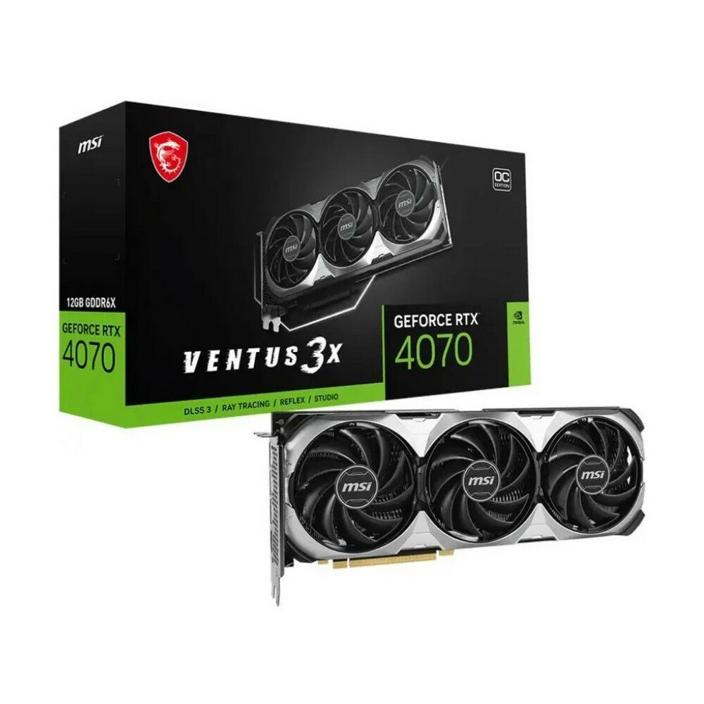 Видеокарта MSI RTX4070 VENTUS 3X E 12GB OC GDDR6X 192-bit HDMI DPx3 3FAN RTL