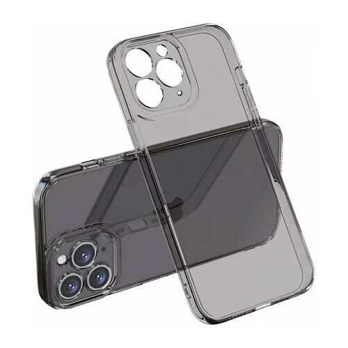 Противоударный силиконовый чехол для телефона Apple iPhone 11 Pro / Тонкий чехол с защитой камеры на Эпл Эпл Айфон 11 Про / Прозрачно-черный