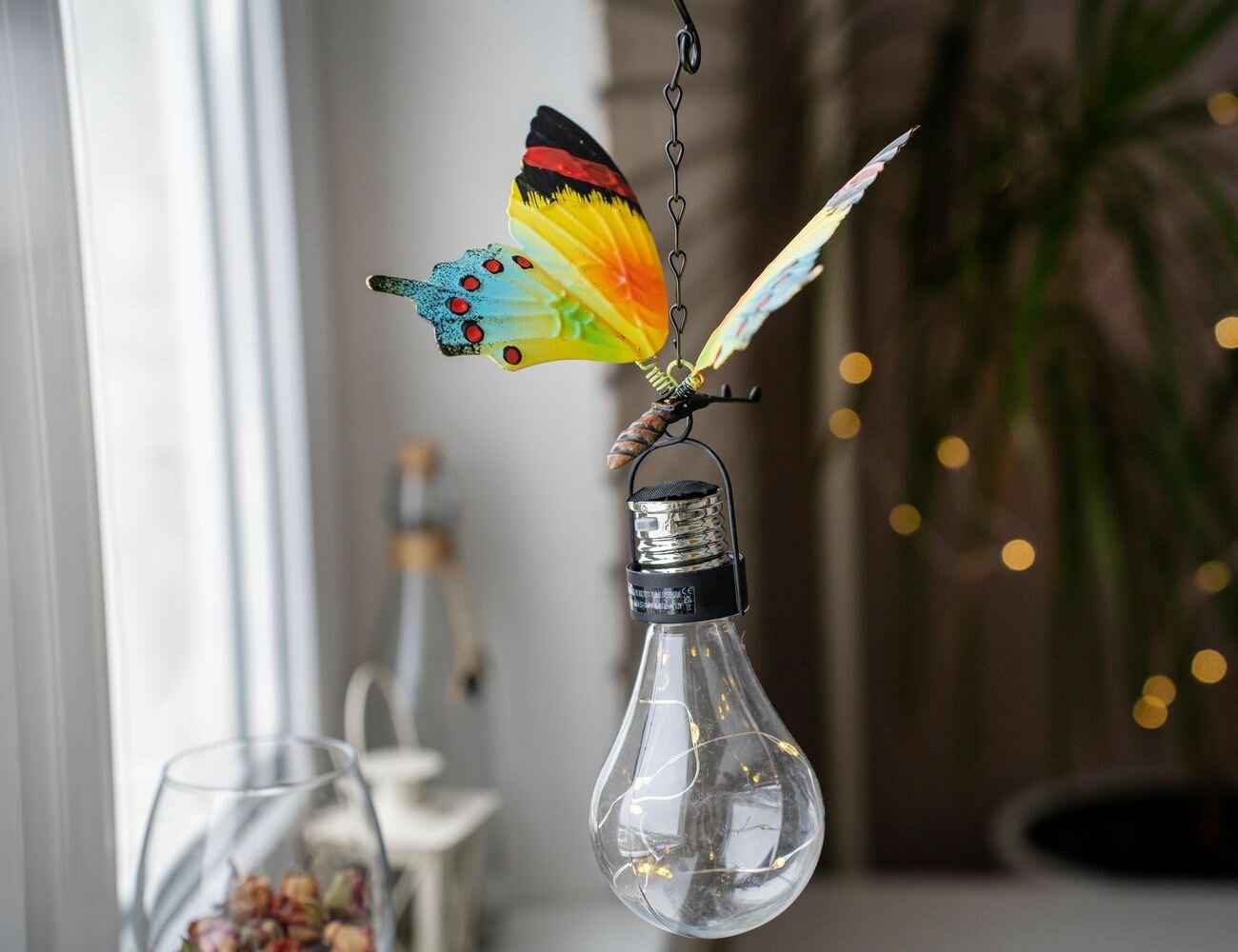 фото Подвесной светильник на солнечной батарее Solar фарфалла гьялла, 17х13 см, Koopman International 557104690-4