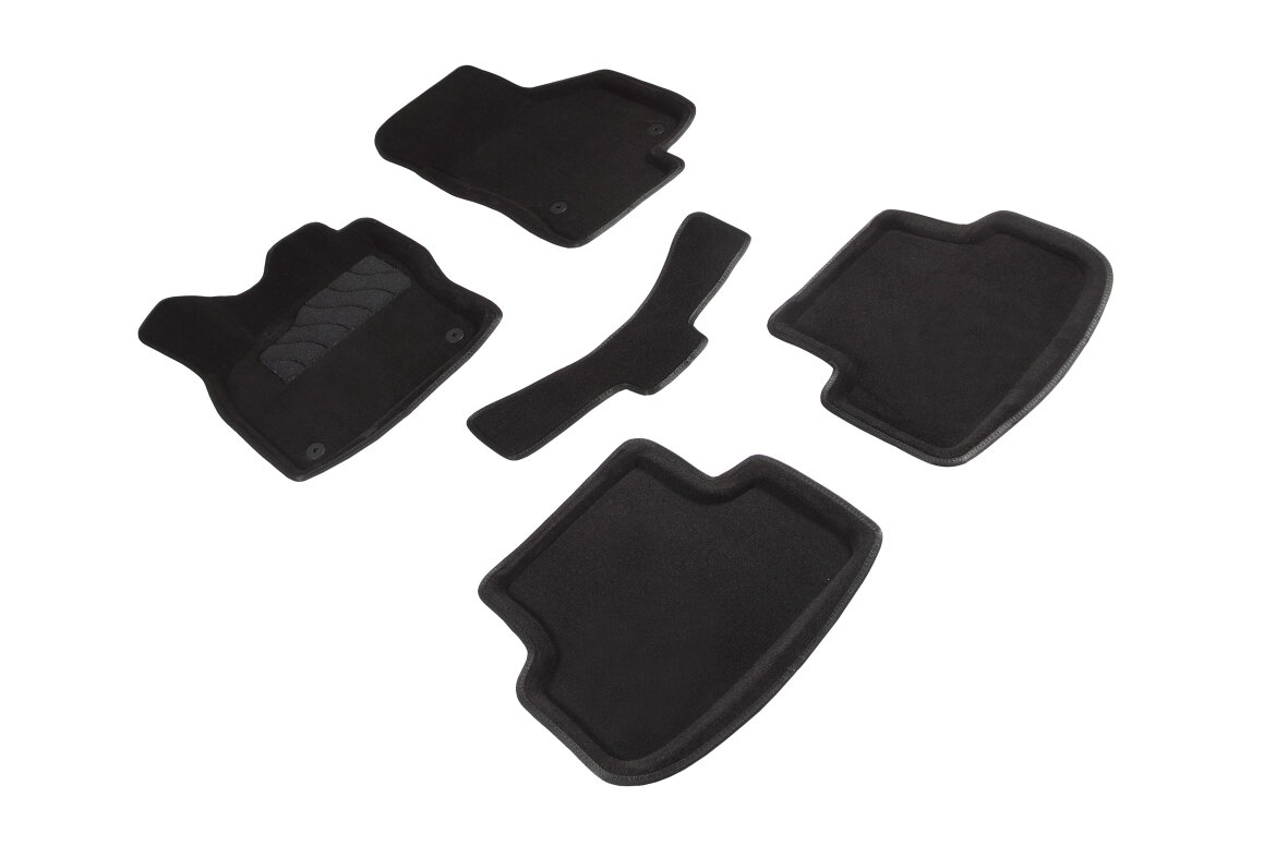 Коврики салона Seintex 3D VOLKSWAGEN/Seat Golf VII 2012-н.в./Leon III 2013-н.в. ворсовые черные комп 4 шт - фото №2