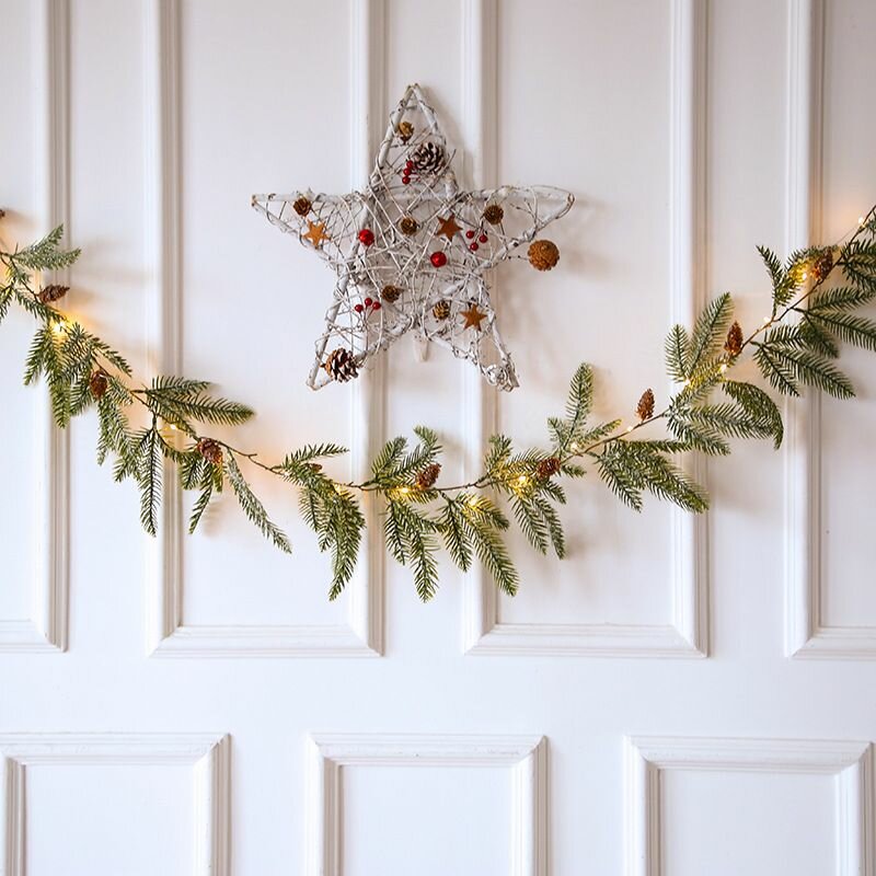 фото Светодиодная хвойная гирлянда с шишками 2 м от батареек