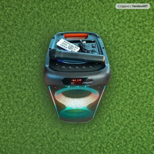 Колонка акустическая портативная Караоке 17821 NEW P M P O 680ВтМикрофонПультBluetoothFMUSBTFAUXTWSLed подсветкаПодключение гитары 1835000₽