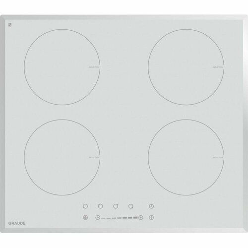 Индукционная варочная панель Graude IK 60.1 WF FACETTE, белая, 4 конфорки, 9 уровней мощности, функция таймера, Booster, автоотключение