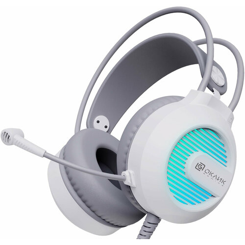 Наушники с микрофоном Оклик HS-L300G White 2.2м мониторные USB оголовье (1796952) белый