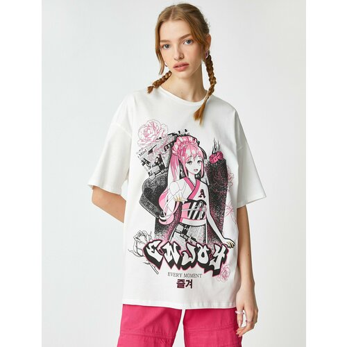 фото Футболка koton, размер l, бежевый