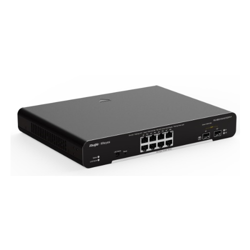 коммутатор reyee 24 port poe poe rg nbs3200 24gt4xs p Коммутатор Reyee 8-Port Gigabit L2 Managed POE Switch, 8 Gigabit RJ45 POE/POE+ Ports,2 SFP Slots,125W PoE Power budget, Desktop Steel Case (RG-NBS3100-8GT2SFP-P)