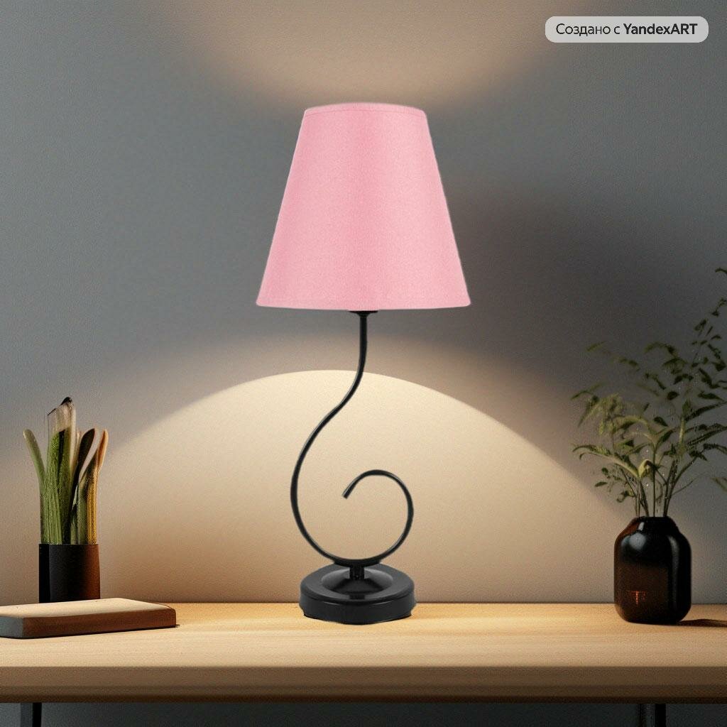 фото 40326 DARK PINK (1) Светильник настольный с абажуром (220V 15W E14)