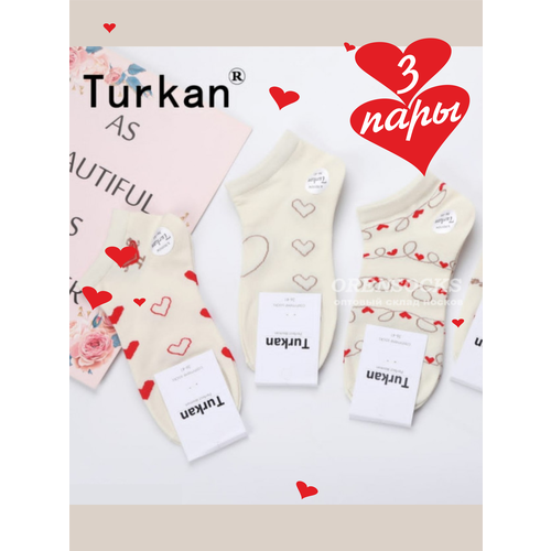 Носки Turkan, 3 пары, размер 36-41, бежевый носки turkan 2 пары размер 36 41 бежевый зеленый