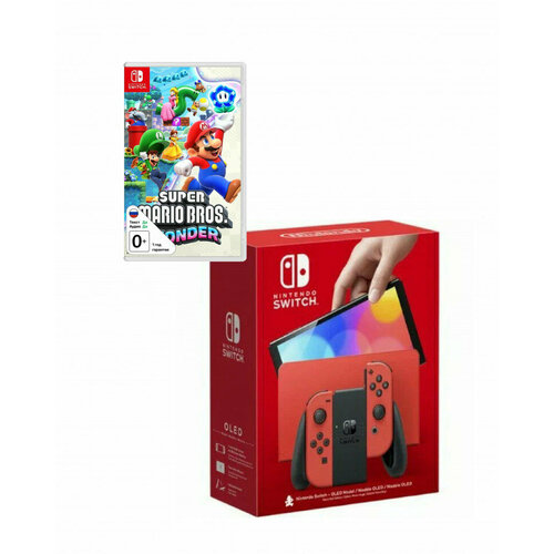 Игровая приставка Nintendo Switch OLED-Модель (Mario Red Edition)+Mario Wonder