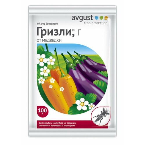 Гранулы от медведки Avgust Гризли, Г, 100 г гризли avgust от медведки 100 г 6 шт