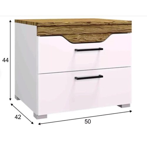 Тумбочка Милана 50х44.2х42.4 Белый/Сосна Гранд