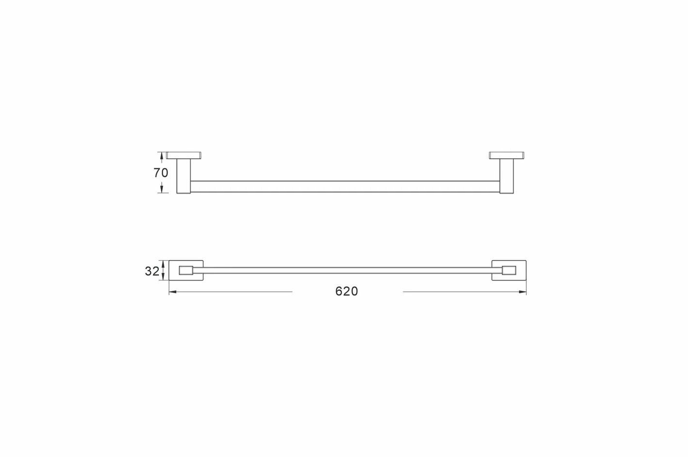 Полотенцедержатель SHEVANIK SG5617T, латунь, крепление на шурупы — фото 1