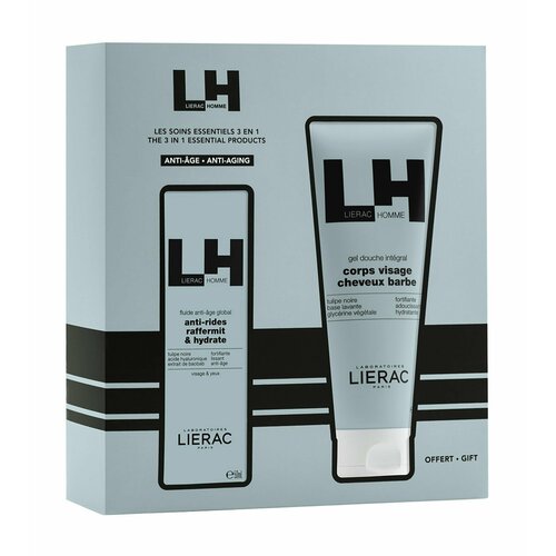 Набор для антивозрастного ухода за кожей / Lierac Homme Anti-Aging Set тонизирующее очищающее средство для лица 3 в 1 homme nettoyant energisant visage средство 125мл