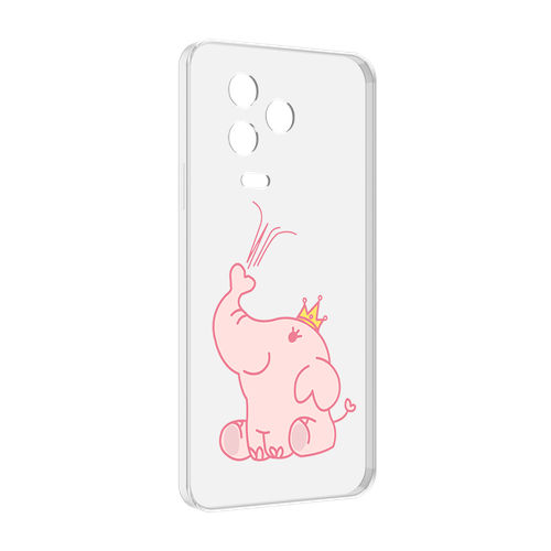 Чехол MyPads слоник-принц детский для Infinix Note 12 2023 (X676C) задняя-панель-накладка-бампер