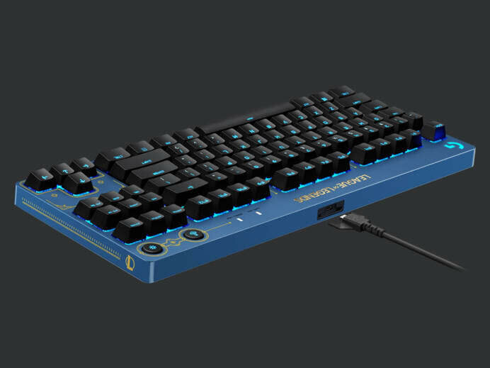 Игровая клавиатура проводная G PRO Hextech League of Legends Limited LIGHTSYNC RGB GX BROWN Switch, синий — фото 1