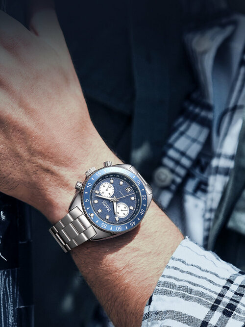 Наручные часы FAIRWHALE FW5910BLUE, синий, серебряный
