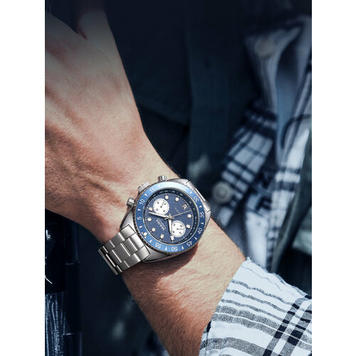 Наручные часы FAIRWHALE FW5910BLUE, синий, серебряный часы наручные megir мужские с хронографом спортивные брендовые роскошные кварцевые армейские в стиле милитари 2065