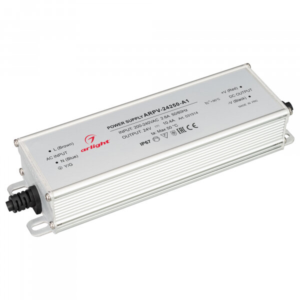 Arlight Блок питания ARPV-24250-A1 (24V, 10.4A, 250W) (IP67 Металл, 3 года)